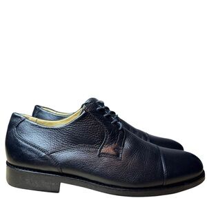 Studio Belvedere Size 11.5 Duke Cap Toe Comfort Dress Shoes Black Leather